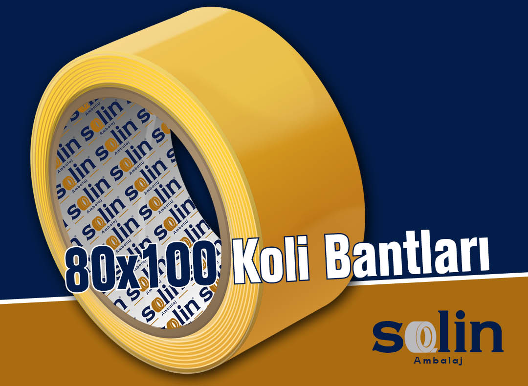 80x100 Koli Bantları 80mm veya 8cm genişlikte, 100m uzunluktadır.